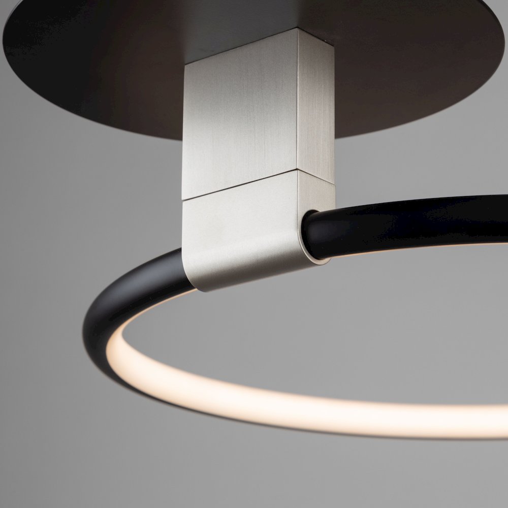 Halo Collection Integrated LED SemiFlush Mount, Black. Picture 2