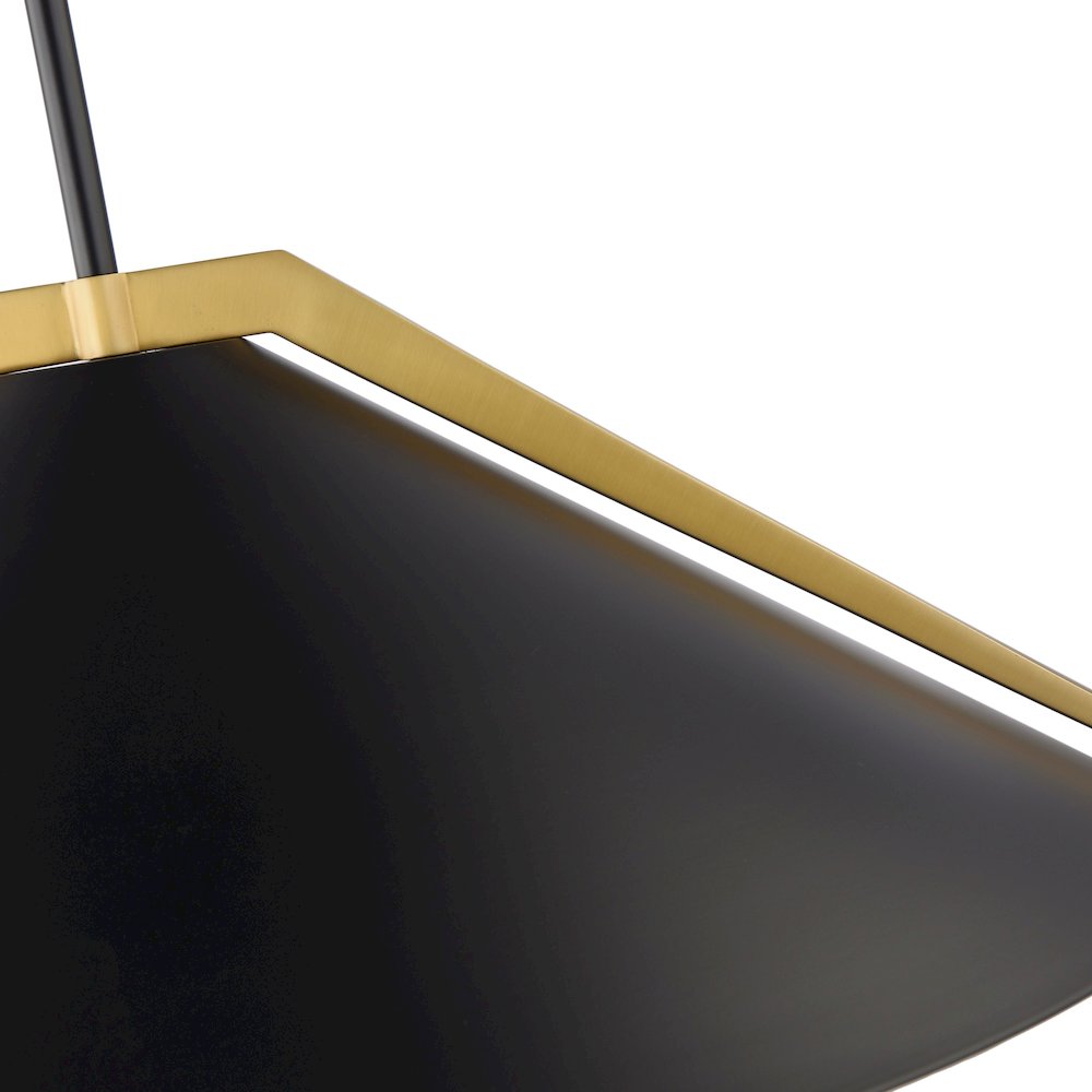 Baltic Collection 3Light Pendant Black and Brushed Brass. Picture 2