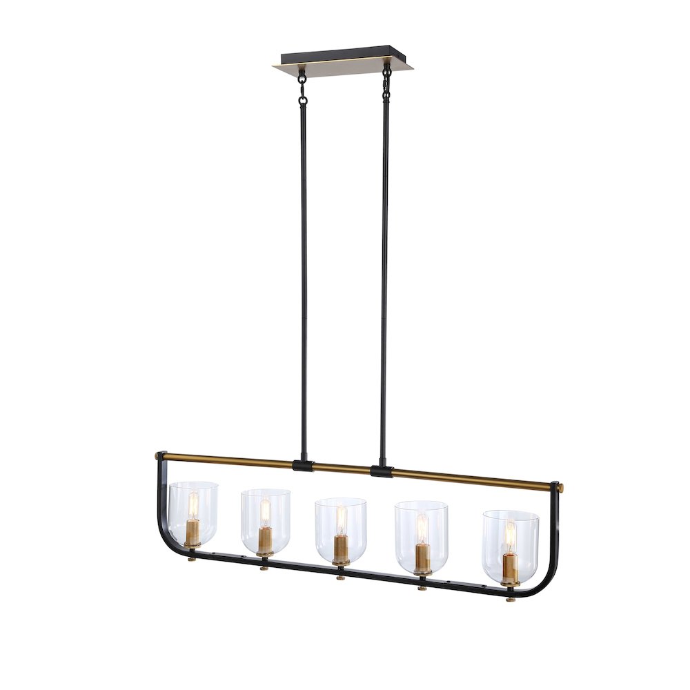 Cheshire Collection 5Light Island Light, Black & Brass. Picture 2