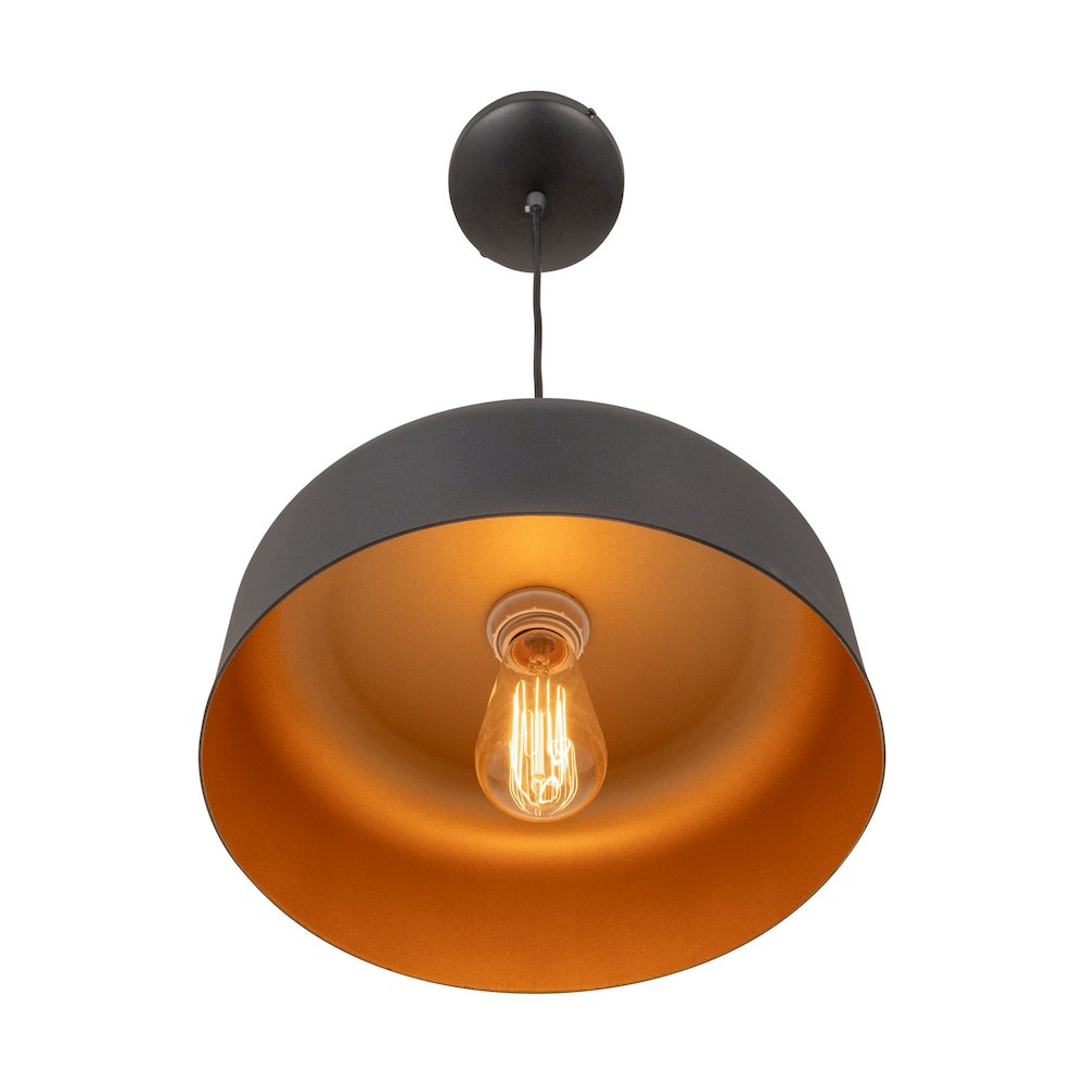 Orsa Collection 1Light Pendant Black and Brushed Brass. Picture 7