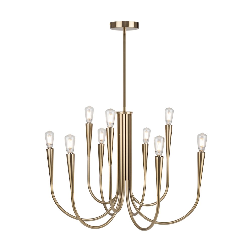 Bronte Collection 9Light Chandelier Brass. Picture 3