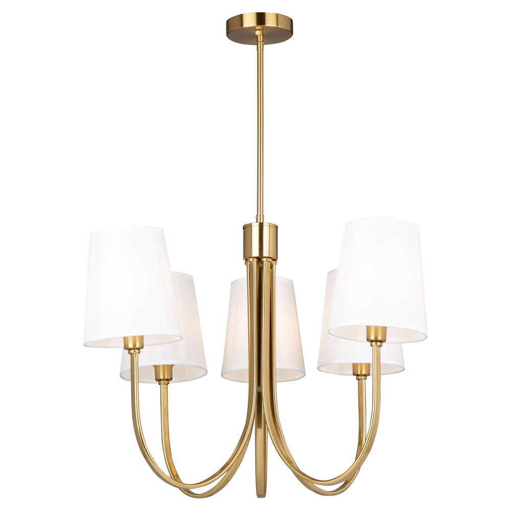 Rhythm 5 Light Chandelier Brushed Gold. Picture 2
