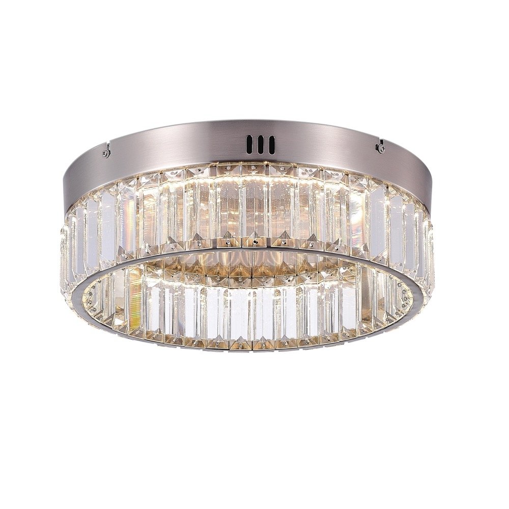 Stella Single Tier LED Flushmount Satin Nickel. Picture 1