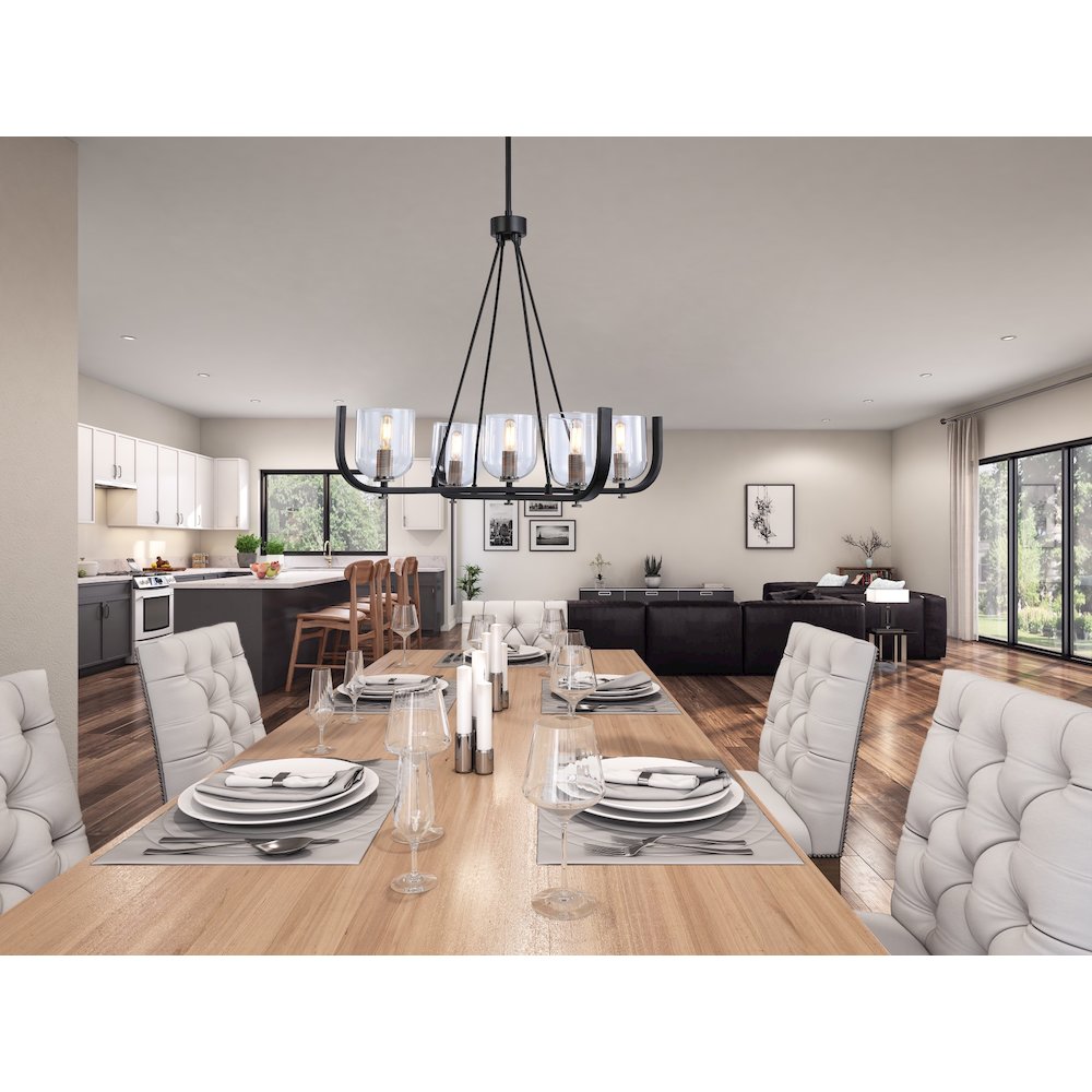 Cheshire Collection 5Light Chandelier, Black & Nickel. Picture 6