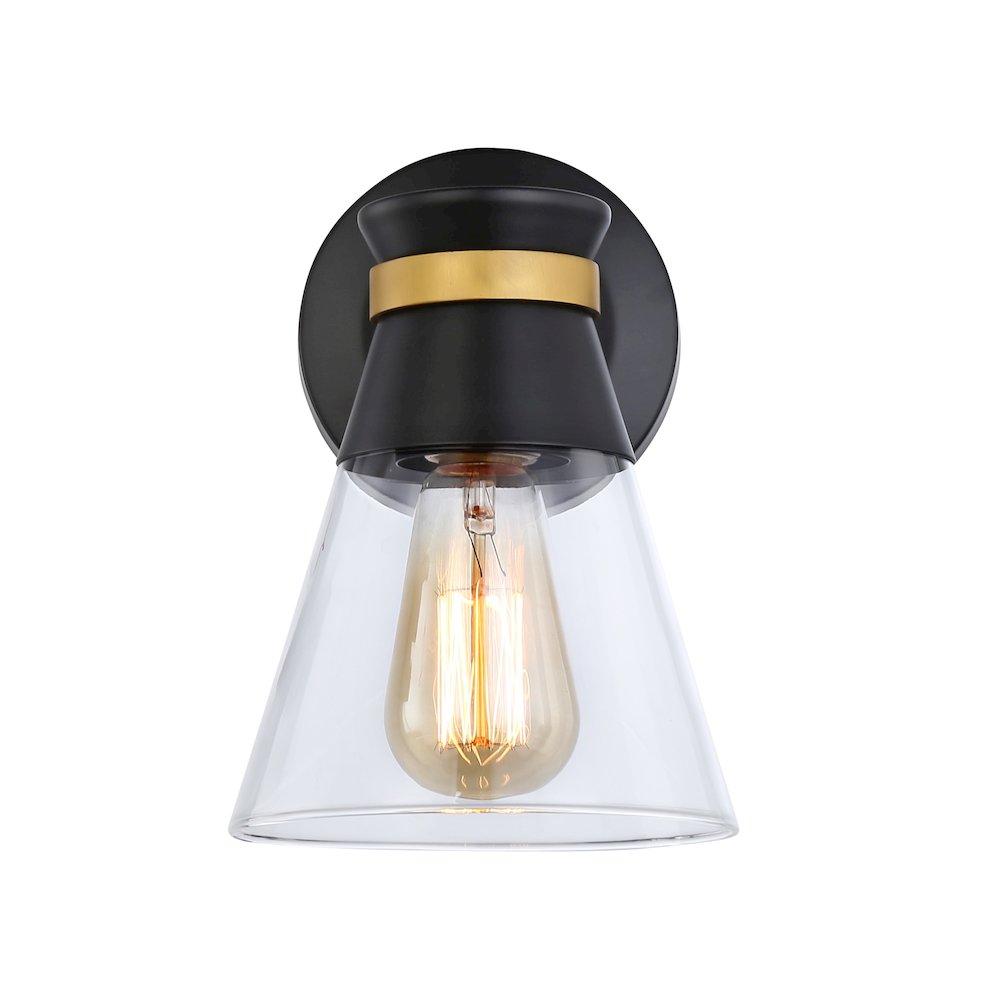 Kanata Collection 1Light Sconce, Black & Brushed Brass. Picture 3