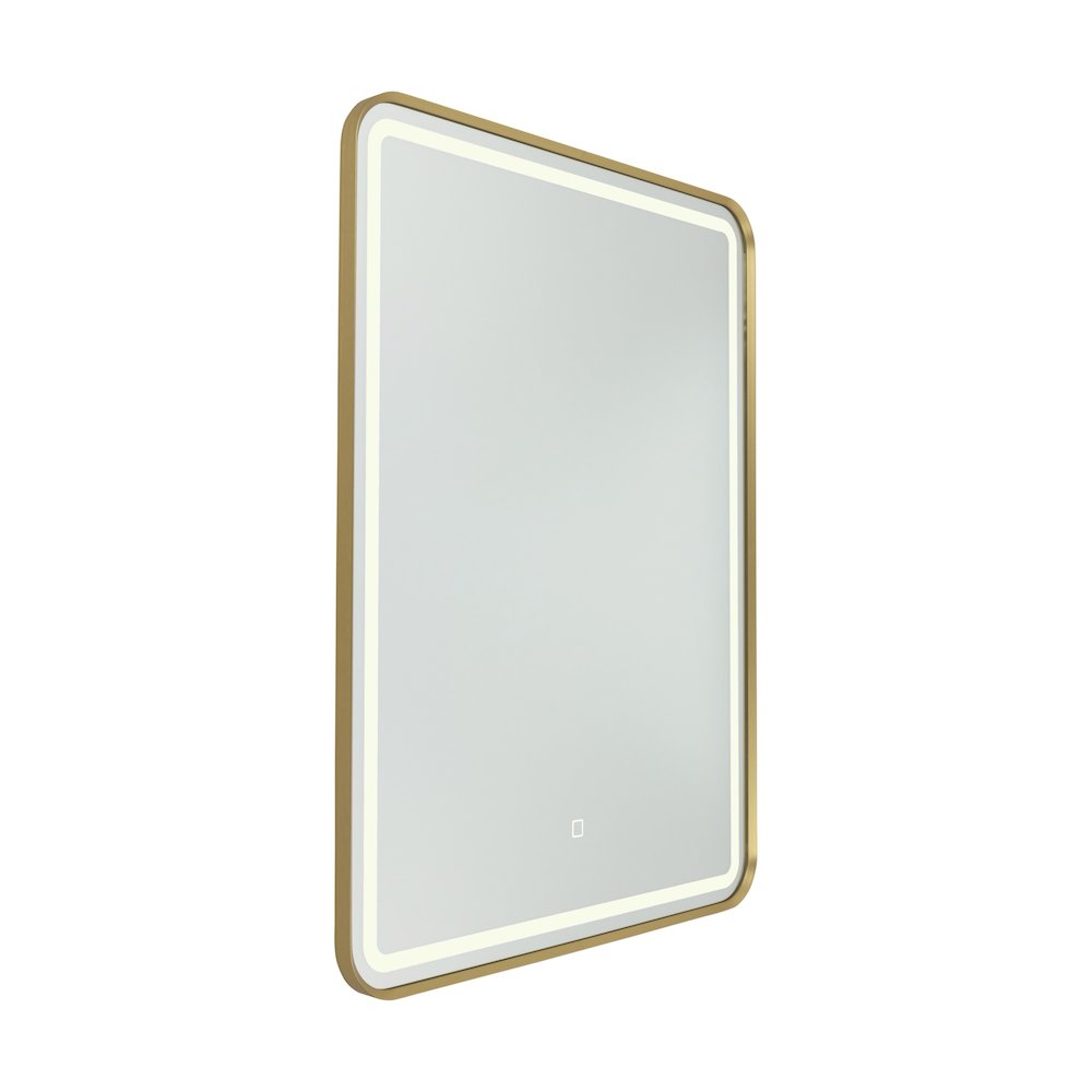 Reflections Collection Rectangular Bathroom Mirror Brushed Brass. Picture 2
