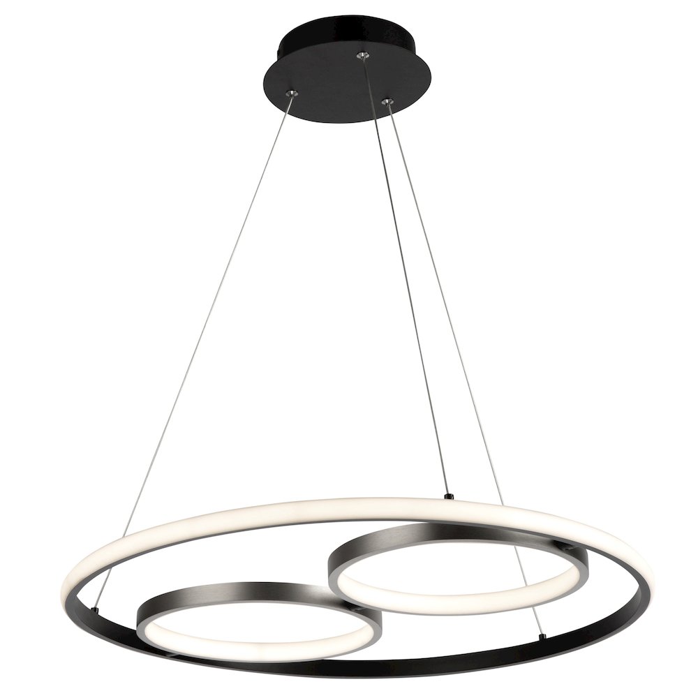 Gemini 32W LED Pendant Black and Nickel. Picture 1