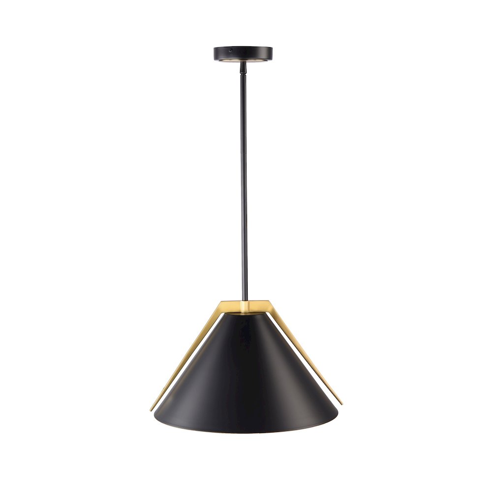 Baltic Collection 1Light Pendant Black and Brushed Brass. Picture 2
