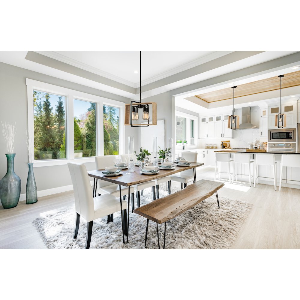 Perris 4 Light Pendant Black. Picture 9