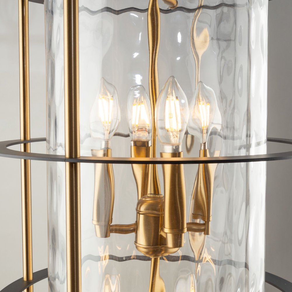 Burford Collection 8Light Chandelier Brass & Black. Picture 8