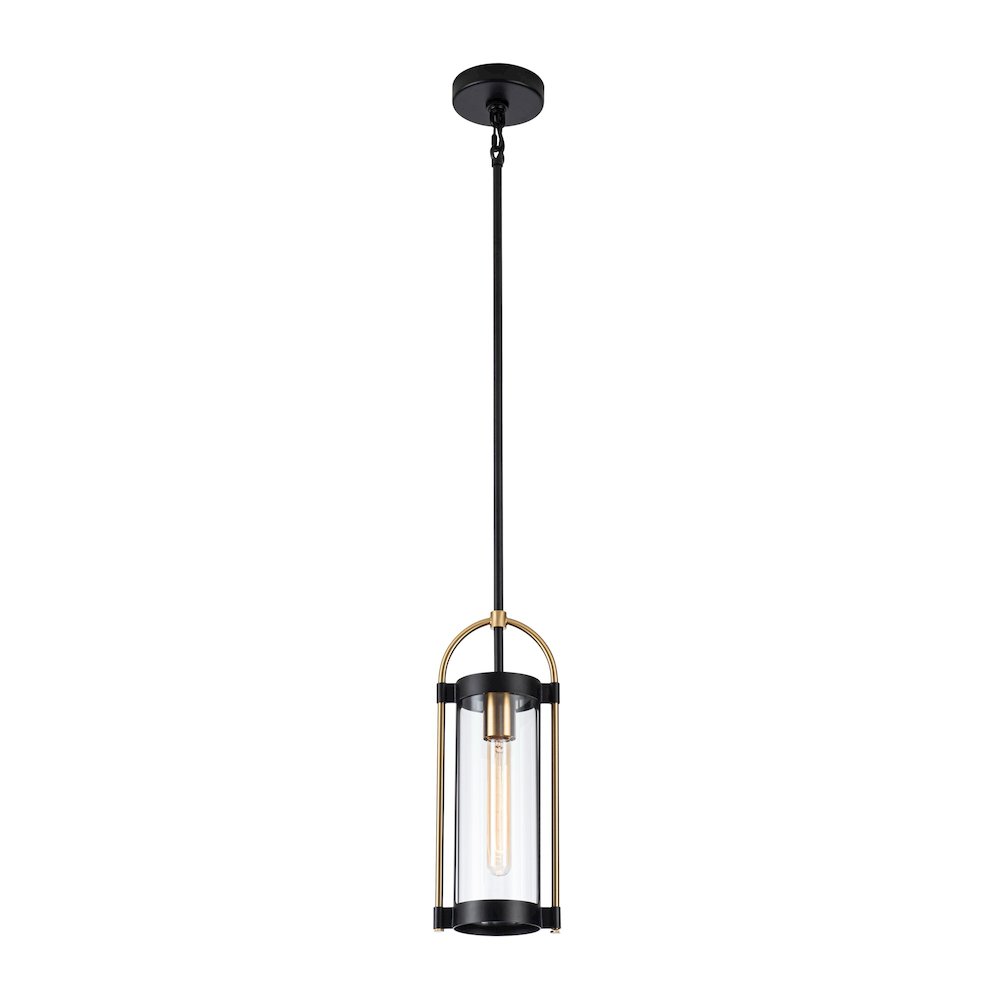 Bonita Collection 1Light Pendant Black and Brushed Brass. Picture 2