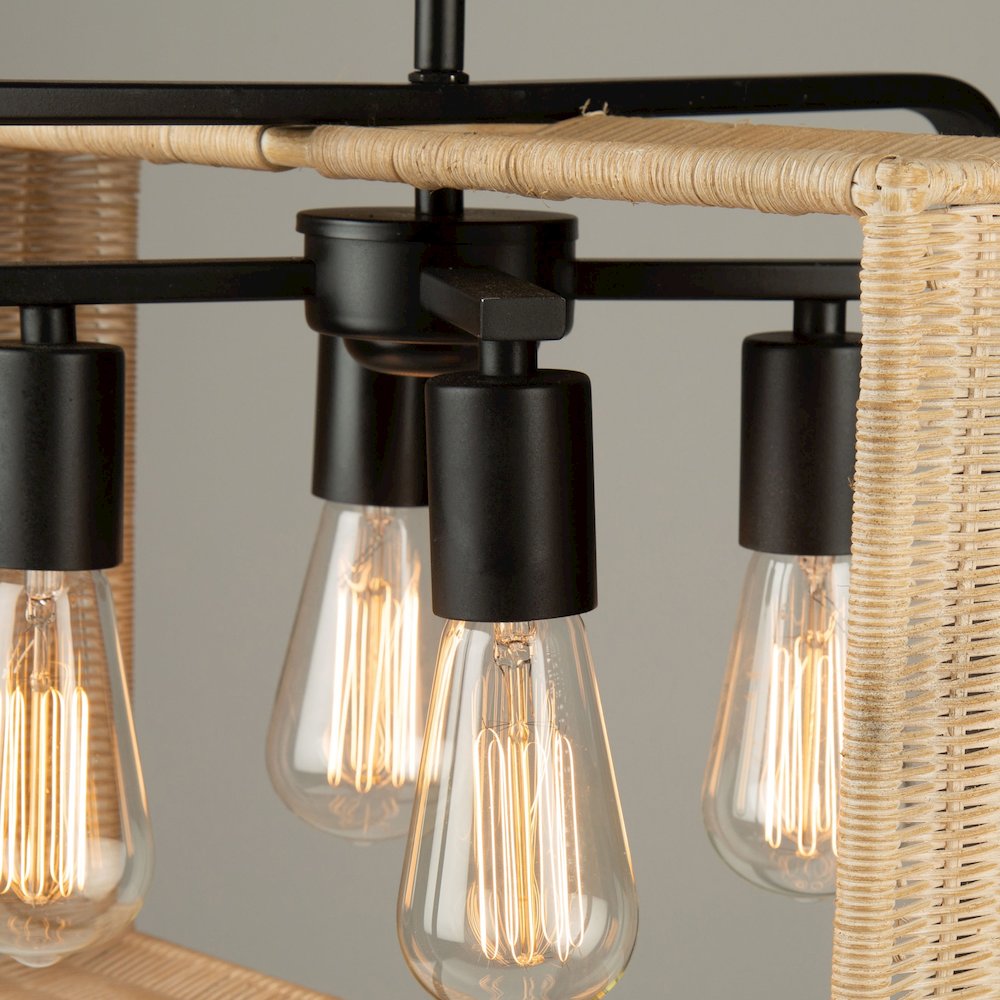 Perris 4 Light Pendant Black. Picture 8
