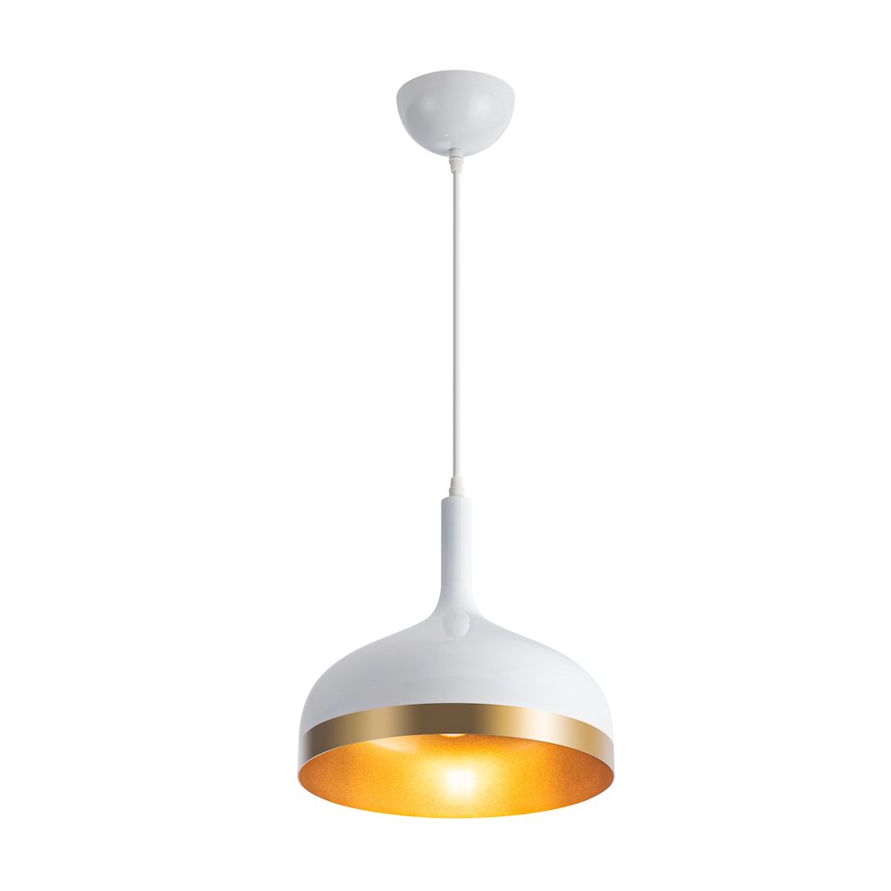 Dash Collection 1Light Pendant, White & Gold. Picture 3