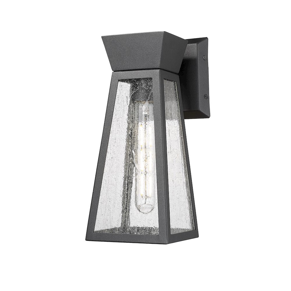 Lucian Collection 1Light 12" Outdoor Wall Light Black. Picture 1