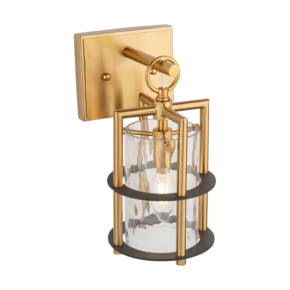 Burford Collection 1Light Sconce Brass & Black. Picture 4