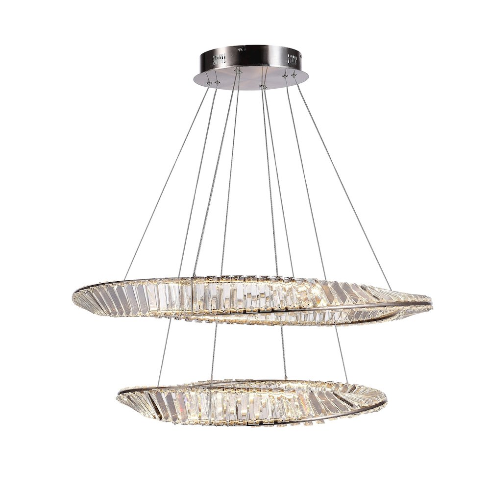 Stella 90W LED Chandelier Satin Nickel. Picture 1