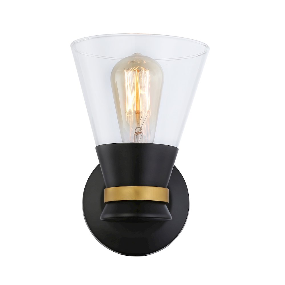 Kanata Collection 1Light Sconce, Black & Brushed Brass. Picture 4