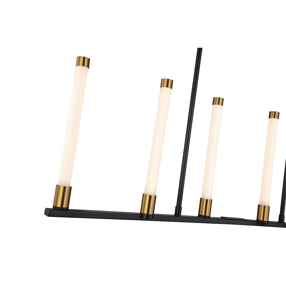 Infiniti Collection 6Light Integrated LED Island Light, Matte Black & Brass. Picture 4