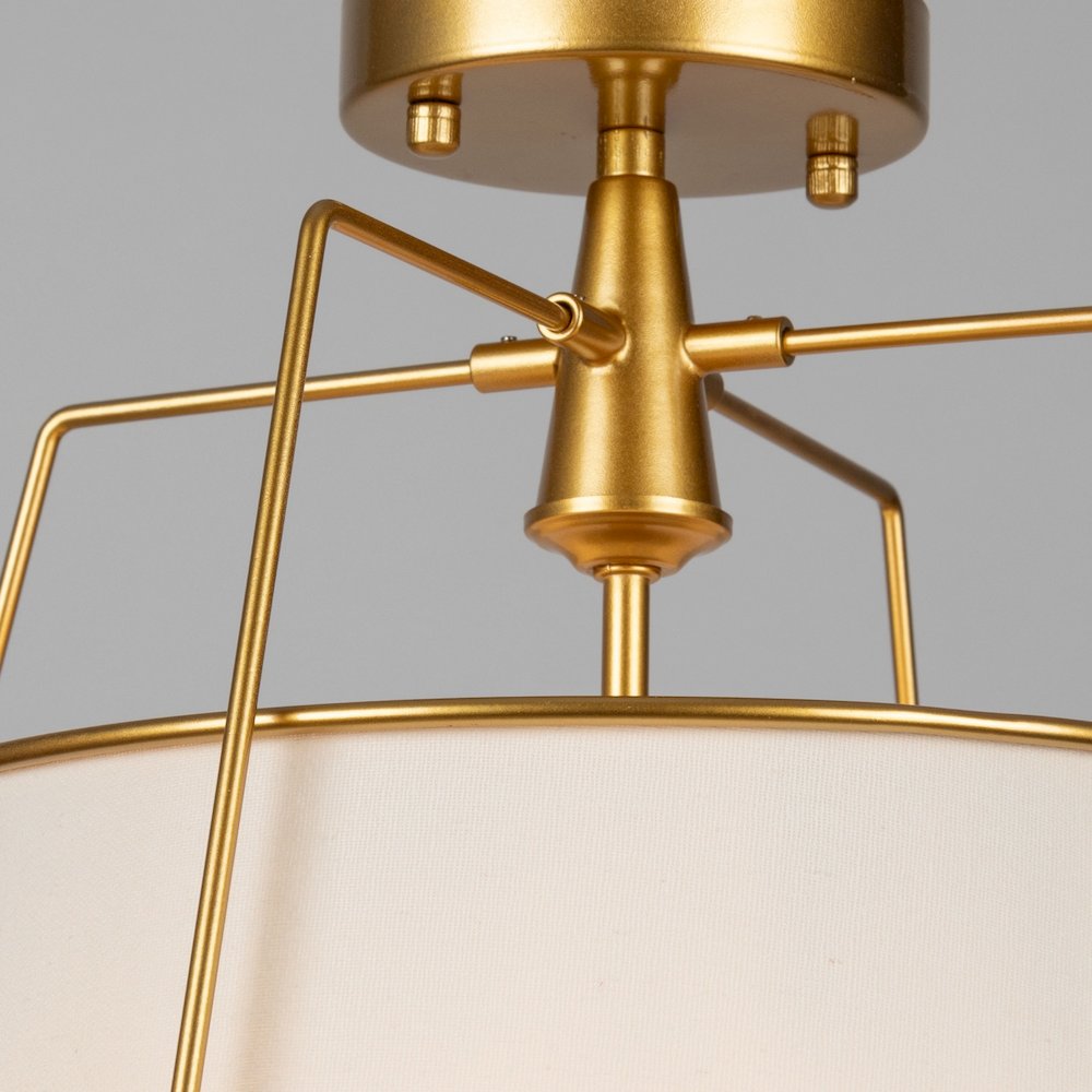 Pullman Collection 3Light SemiFlush Mount Brass. Picture 6
