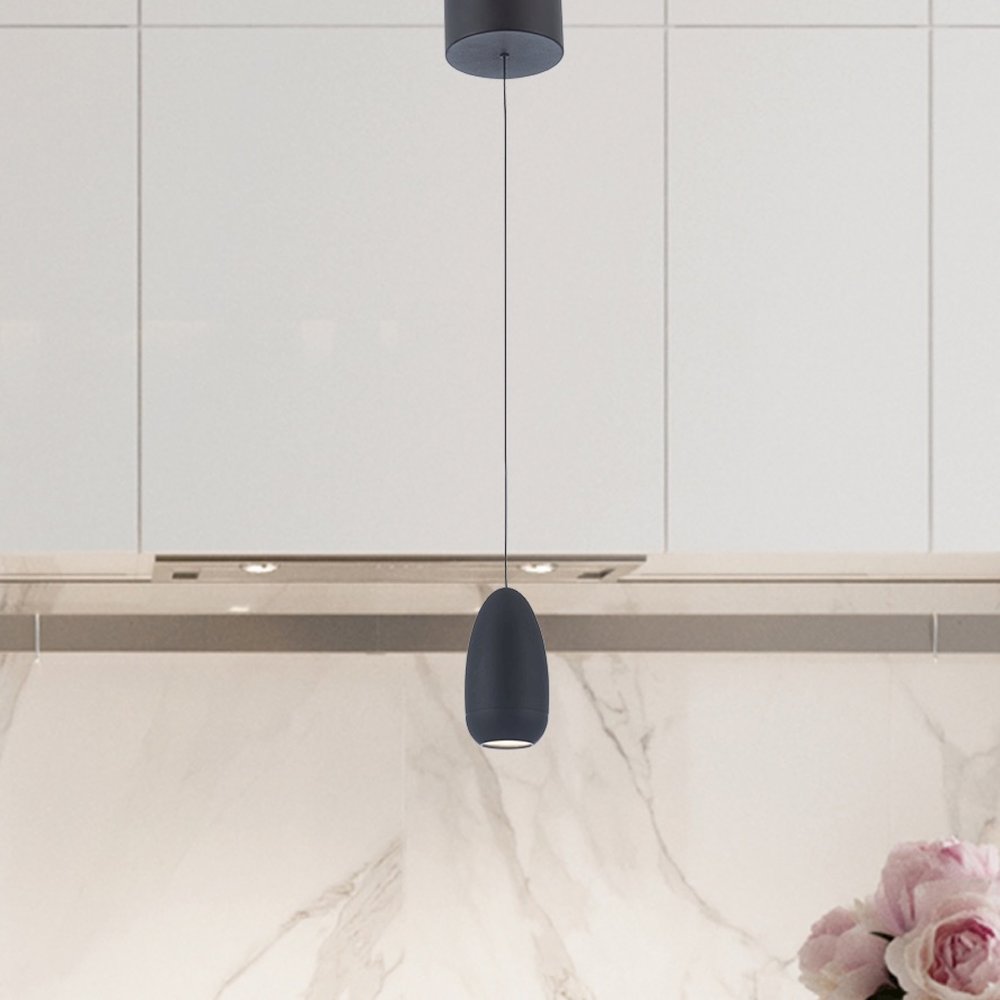 Royal Pearl Collection Integrated LED Pendant, Black. Picture 5