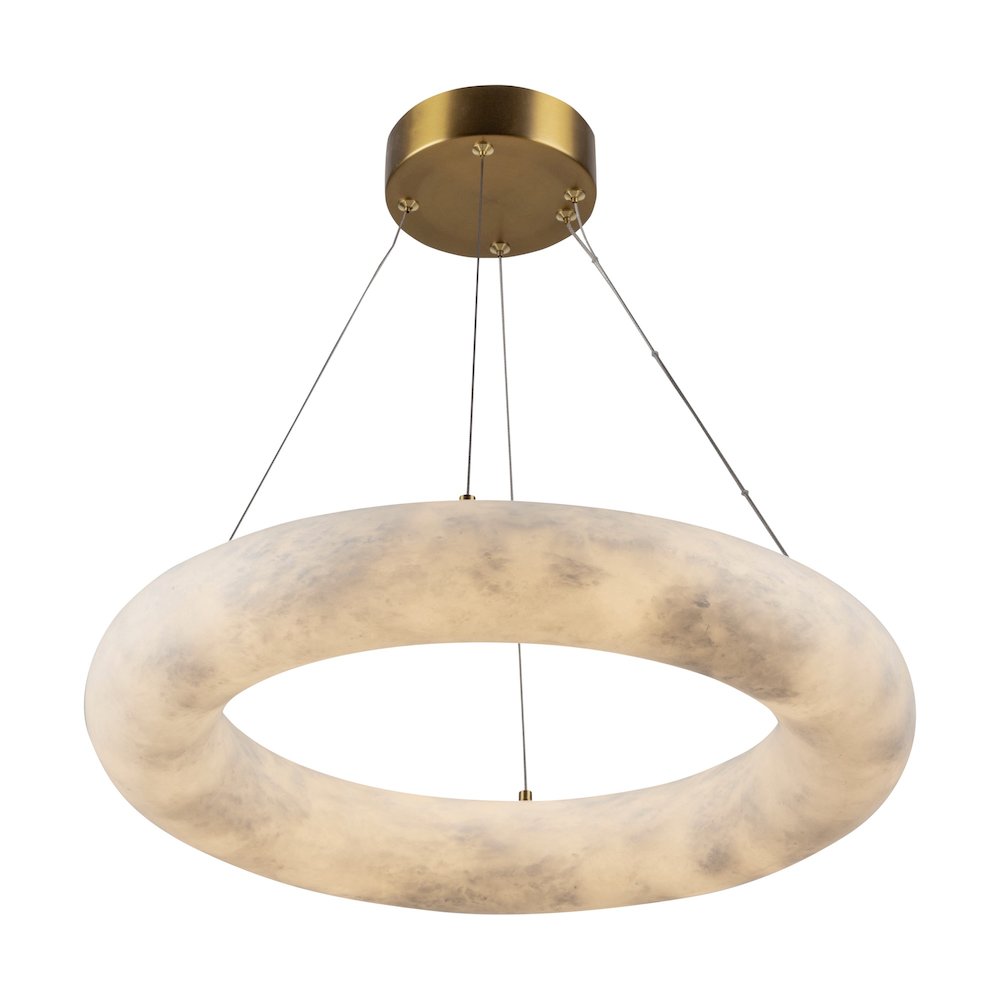 Camila Collection 1Light 19" Chandelier Brushed Brass. Picture 2