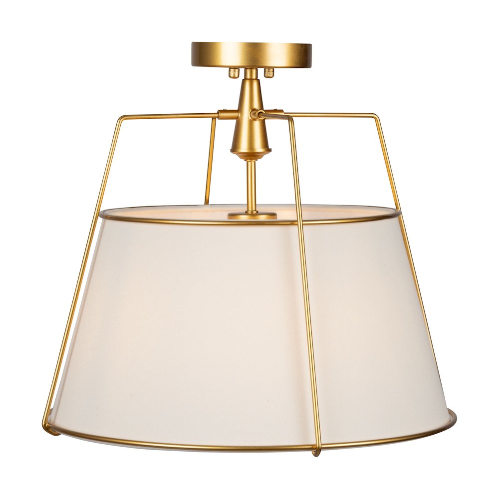 Pullman Collection 3Light SemiFlush Mount Brass. Picture 3