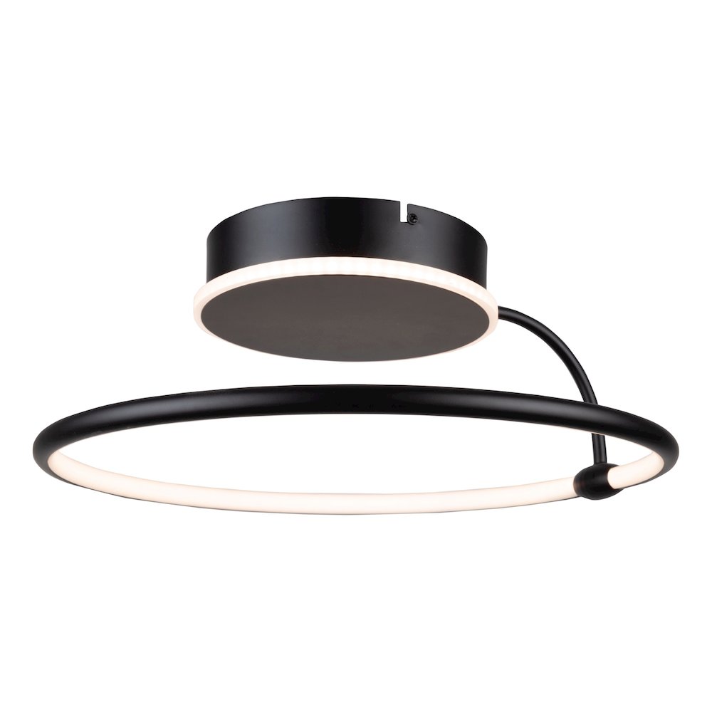 Halo Collection Integrated LED SemiFlush Mount, Black. Picture 2