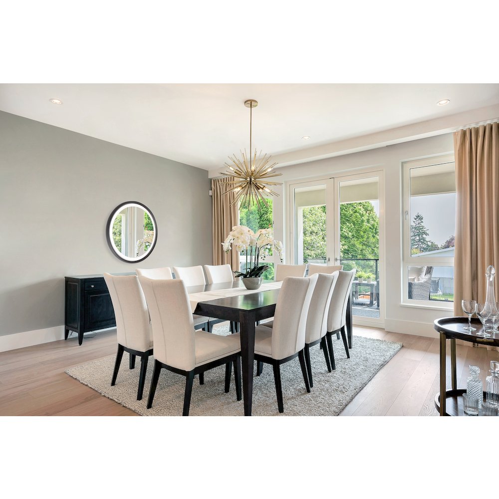 Sunburst  8 Light Chandelier (Satin Brass). Picture 5