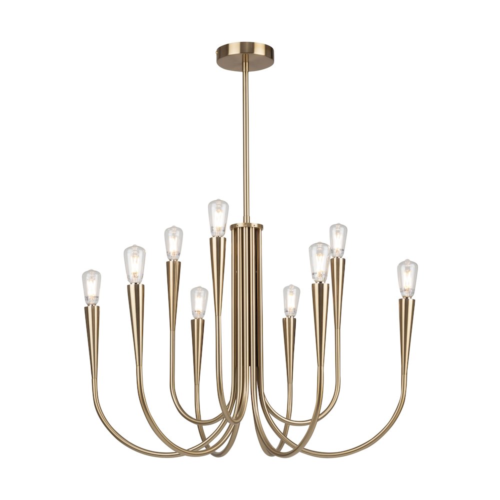 Bronte Collection 9Light Chandelier Brass. Picture 2