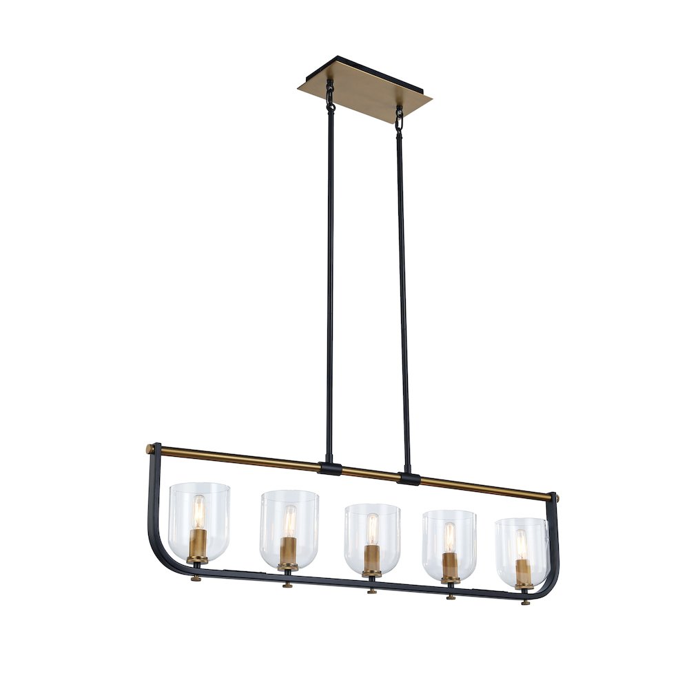 Cheshire Collection 5Light Island Light, Black & Brass. Picture 1