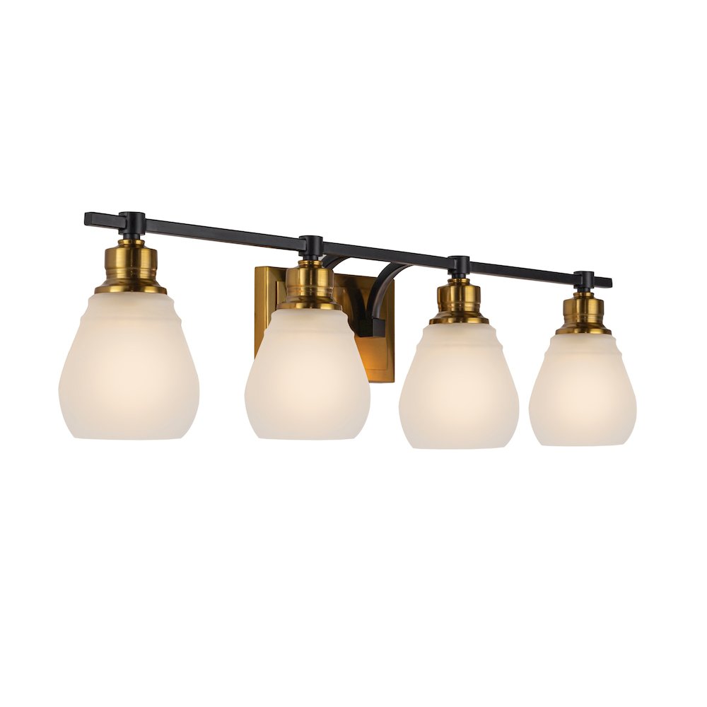 Nelson Collection 4Light Bathroom Brass & Black. Picture 4