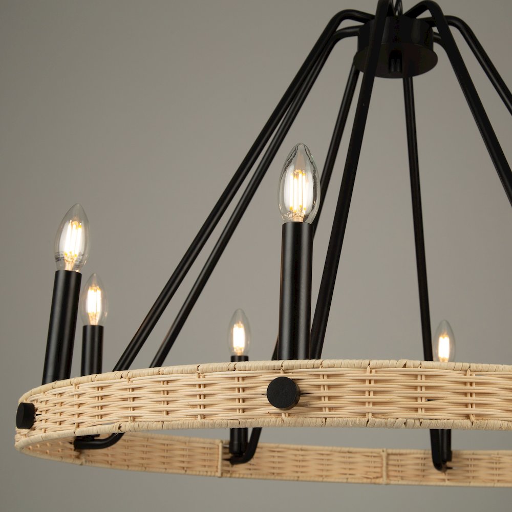 Perris 8 Light Chandelier Black. Picture 5