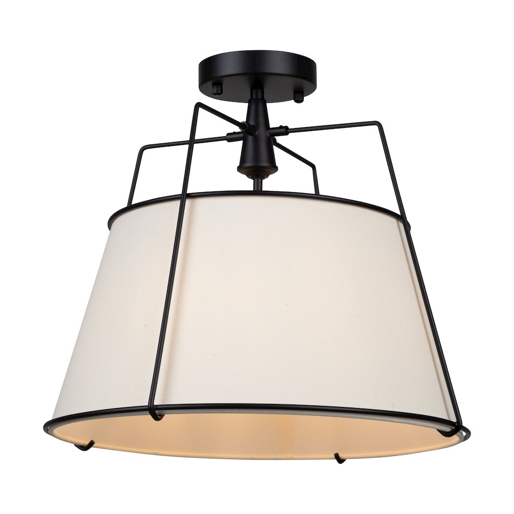 Pullman Collection 3Light SemiFlush Mount Black. Picture 1