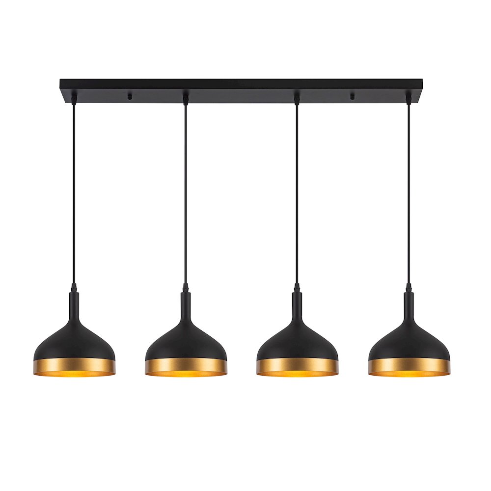 Dash Collection 4Light Island Light, Black & Gold. Picture 1