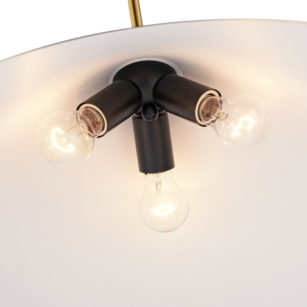 Baltic Collection 3Light Pendant Brass and black. Picture 4