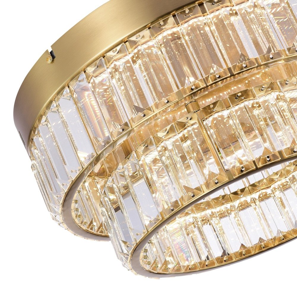 Stella Double Tier LED Flushmount Brushed Brass. Picture 3