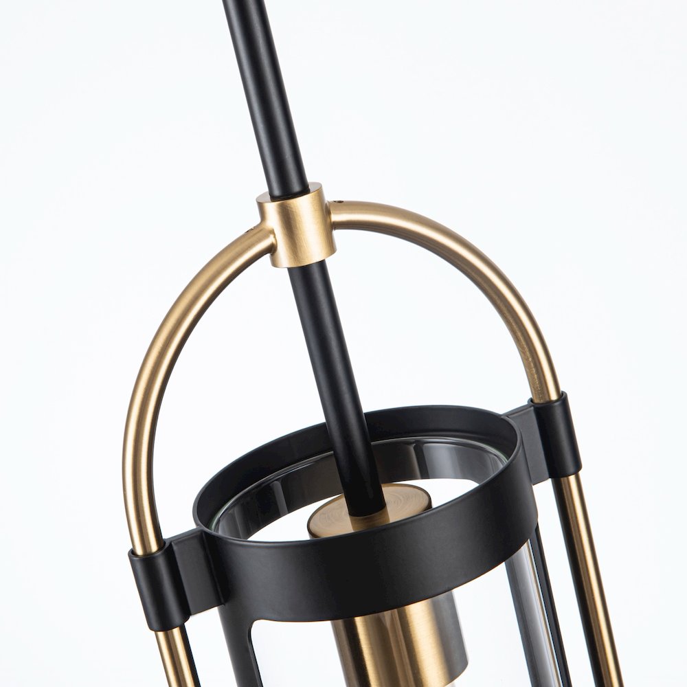Bonita Collection 1Light Pendant Black and Brushed Brass. Picture 3