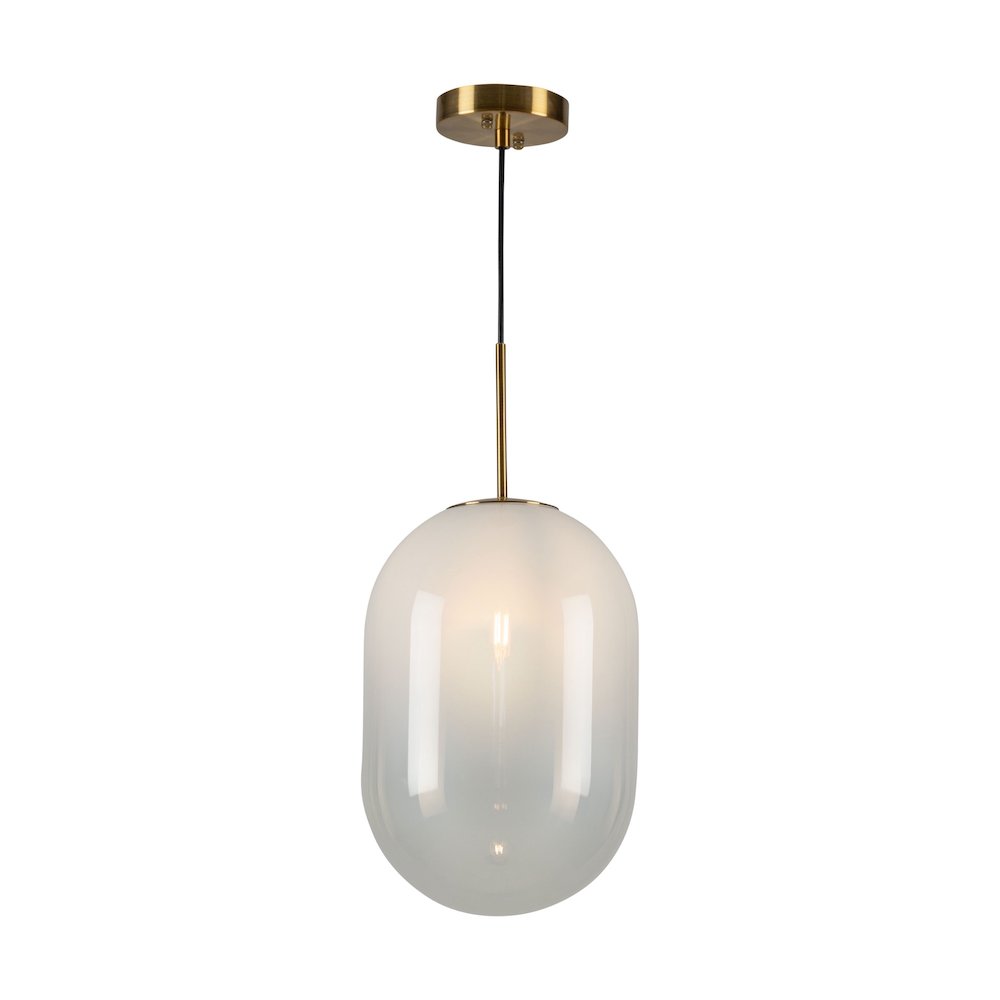 Vita Collection 1Light Pendant White and Brass. Picture 1