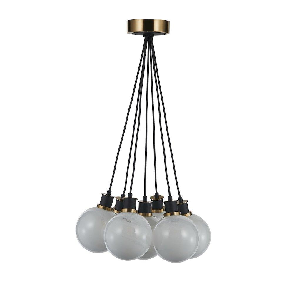 Gem Collection 7Light Pendant Black and Brushed Brass. Picture 3