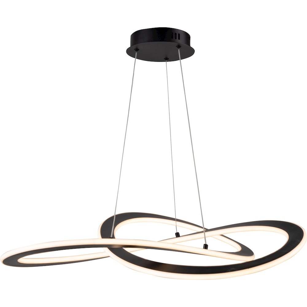 Wave Collection Integrated LED Chandelier, Black. Picture 3