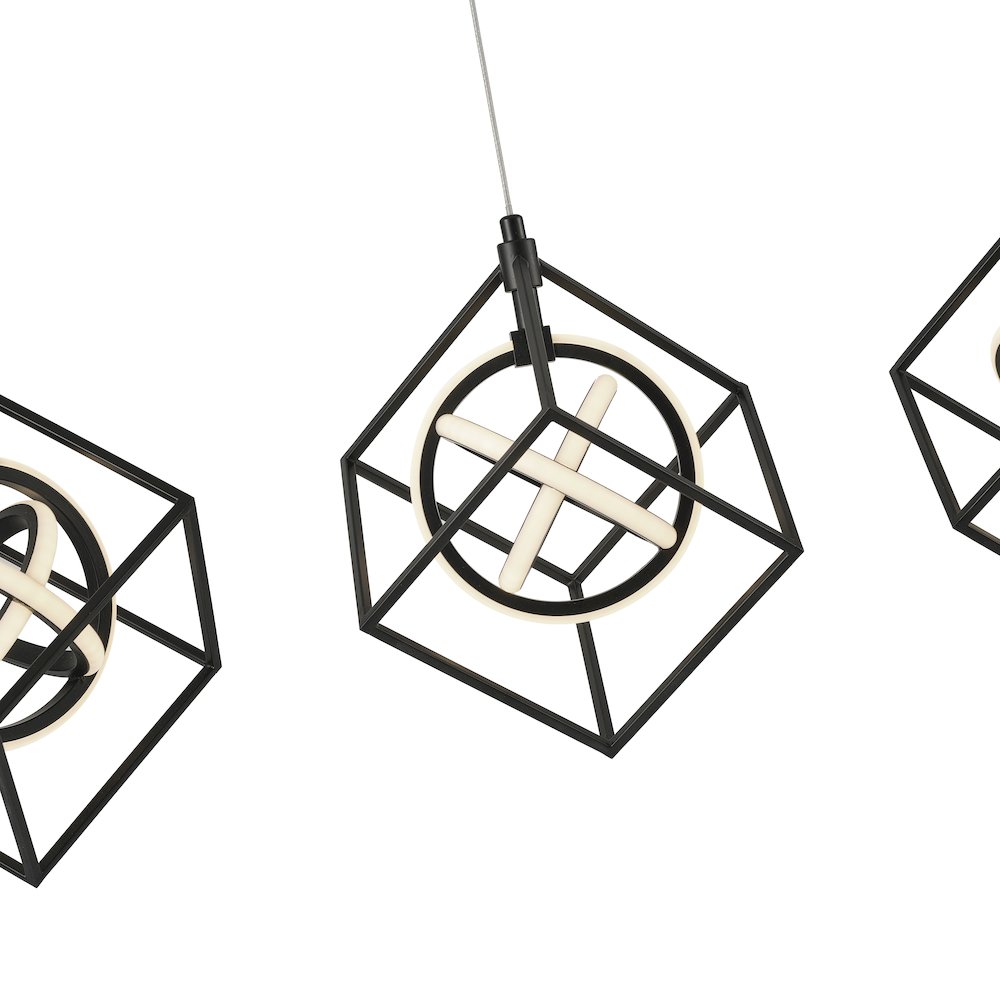 Tulip Collection Integrated LED 4Light Island Light, Matte Black. Picture 5