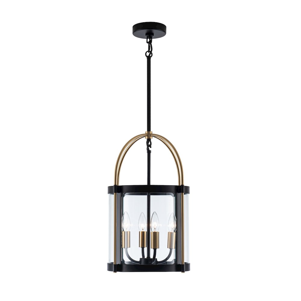Bonita Collection 4Light 13" Pendant Black and Brushed Brass. Picture 2