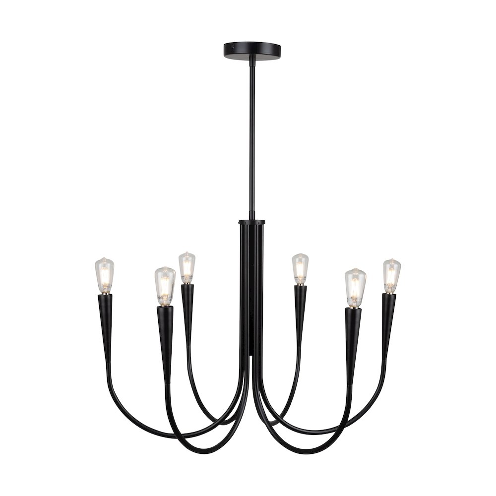 Bronte Collection 6Light Chandelier Black. Picture 3