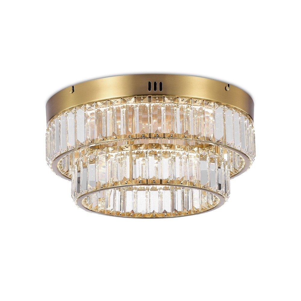 Stella Double Tier LED Flushmount Brushed Brass. Picture 1