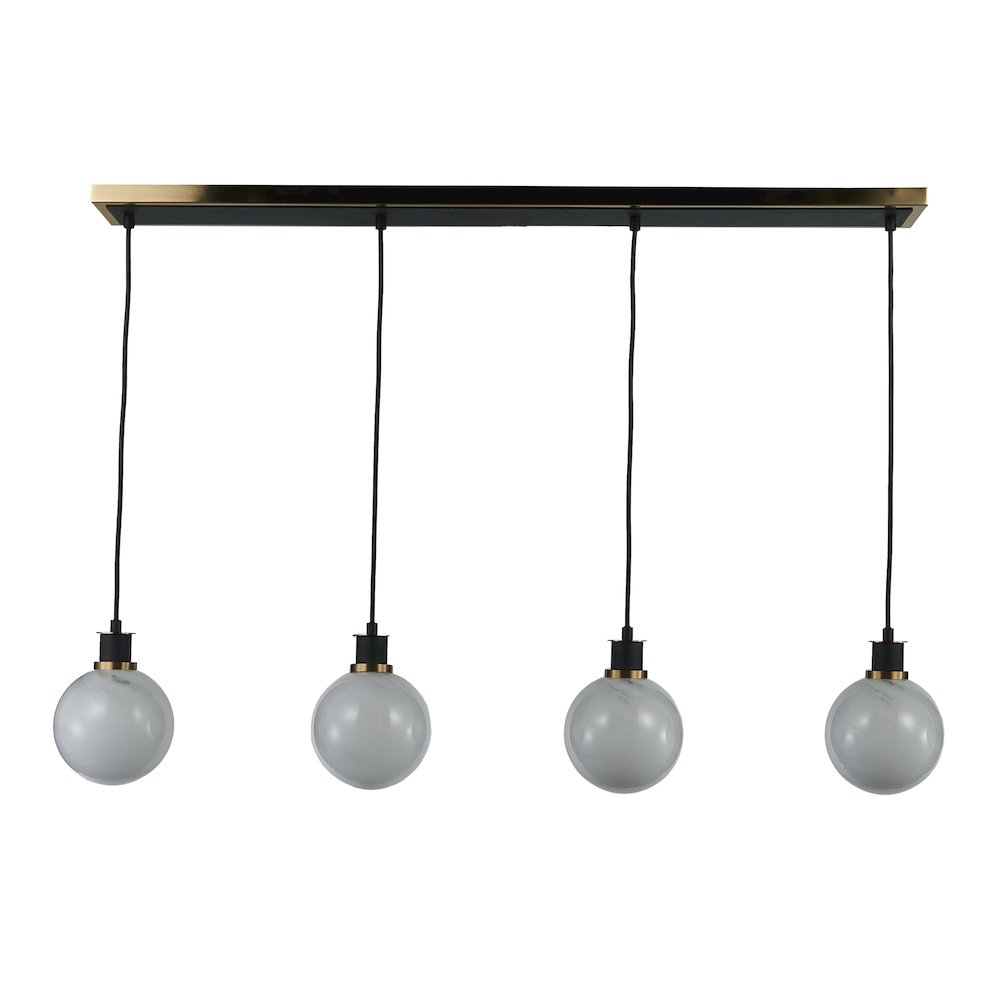 Gem Collection 4Light Island/Pool Table Black and Brushed Brass. Picture 3
