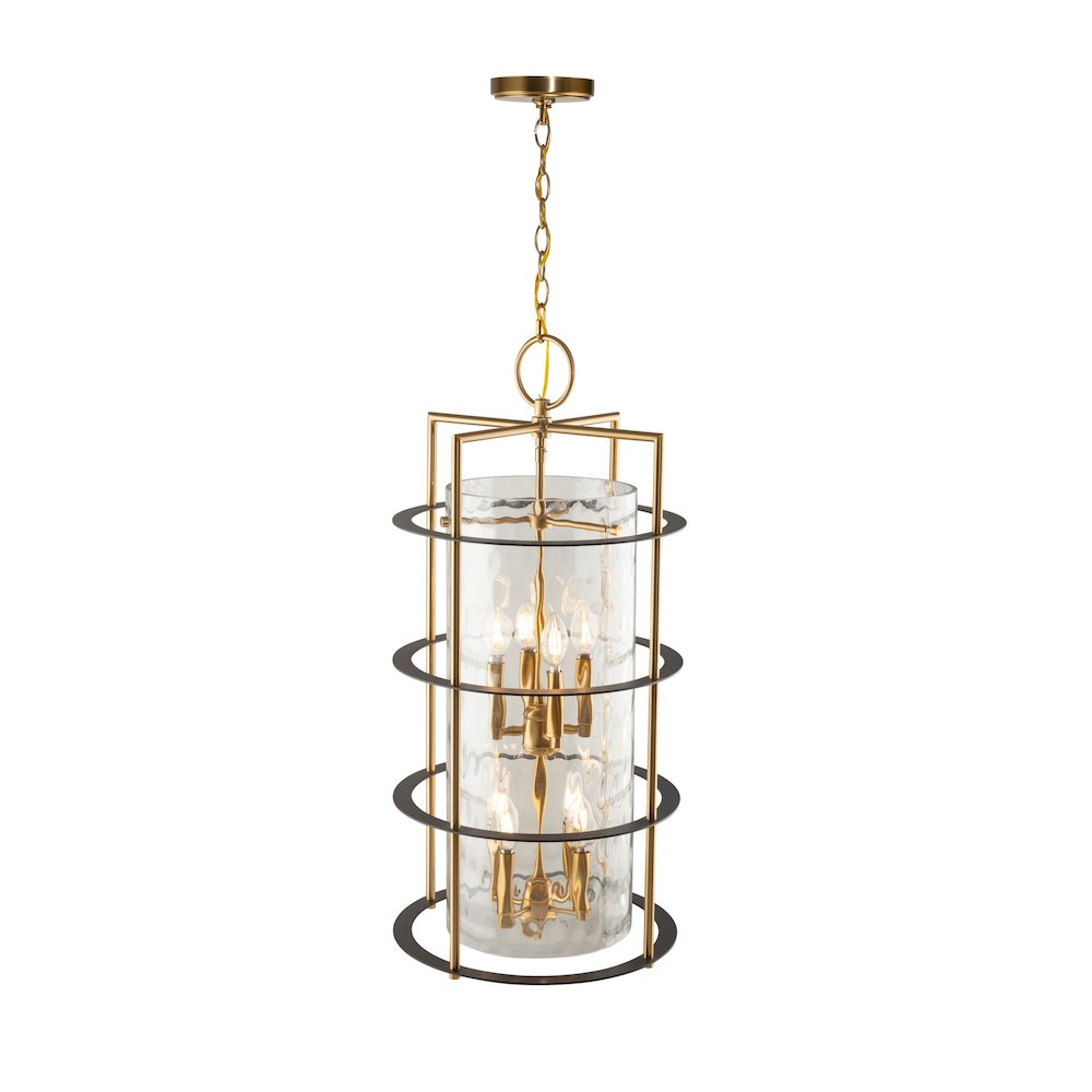 Burford Collection 8Light Chandelier Brass & Black. Picture 4