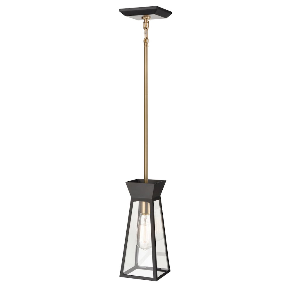 Lucian Single Pendant Black and Brushed Brass. Picture 3