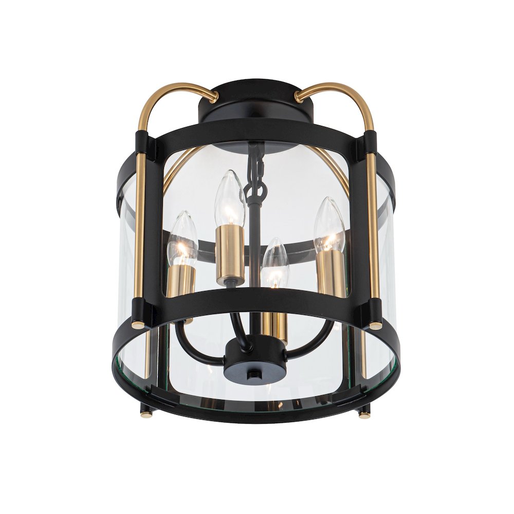 Bonita Collection 4Light Flush Mount Black and Brushed Brass. Picture 3