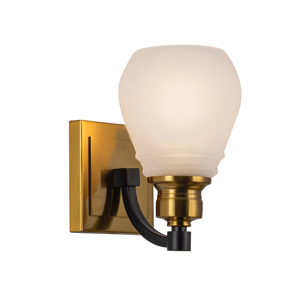 Nelson Collection 1Light Bathroom Brass & Black. Picture 3