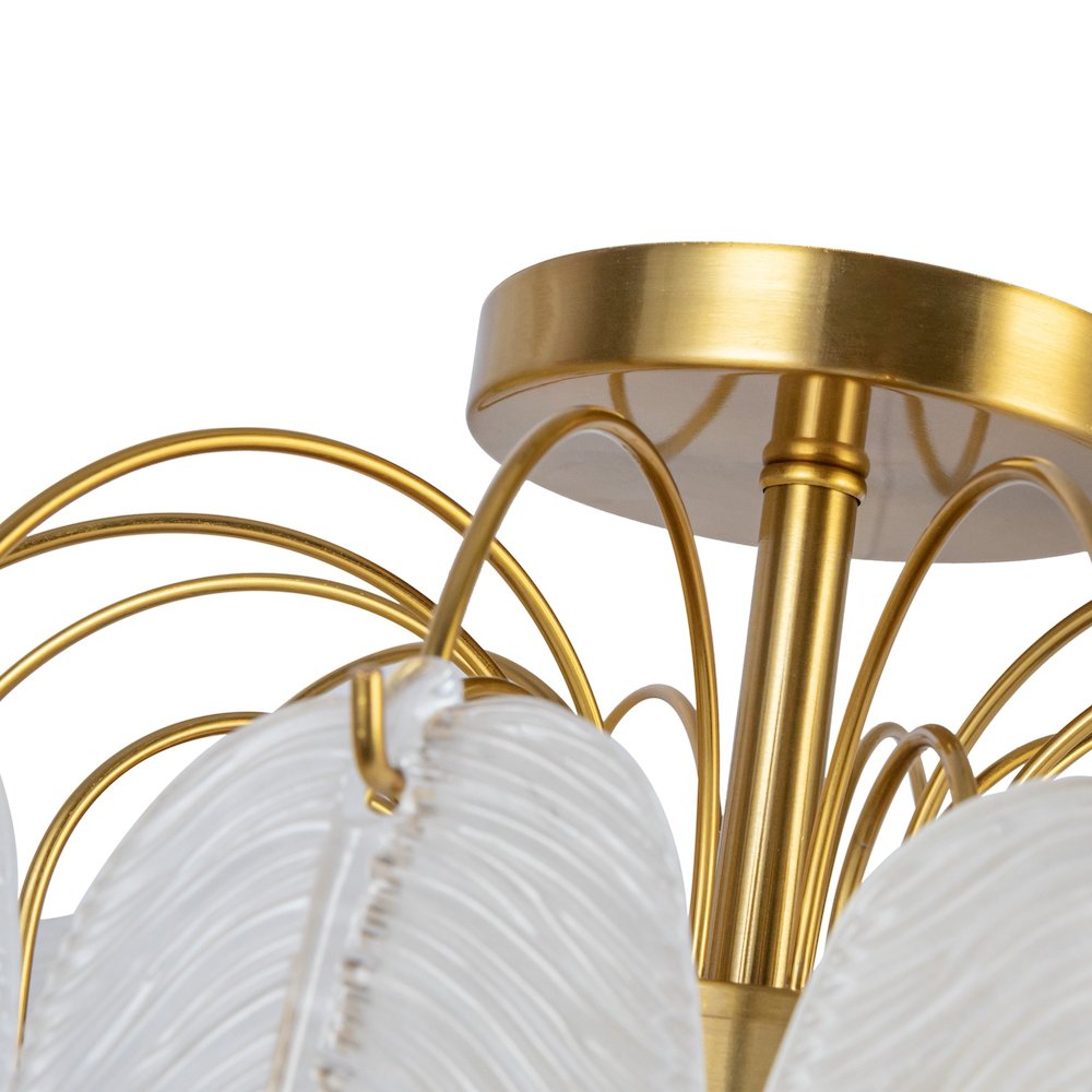 Alessia Collection 4Light SemiFlush Mount Brushed Brass. Picture 3
